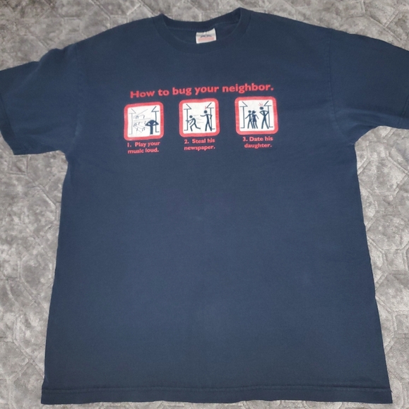 Y2k Gadzooks How Yo Bug Your Neighbor Funny Shirt Size Large Allstyle Tag - Picture 1 of 5